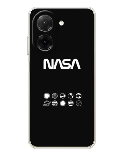 Чехол для Xiaomi Poco C71 с картинкой «NASA — технический принт»