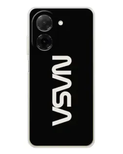 Чехол для Xiaomi Poco C71 с картинкой «NASA — вертикальный логотип»