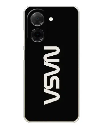 Чехол для Xiaomi Poco C71 с картинкой «NASA — вертикальный логотип»