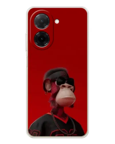 Чехол для Xiaomi Poco C71 с картинкой «Bored Ape в красном»