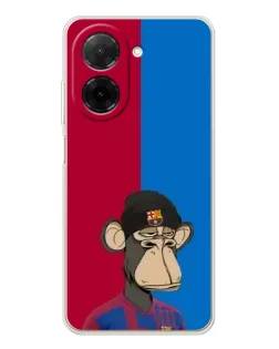 Чехол для Xiaomi Poco C71 с картинкой «Bored Ape — фанат Барсы»