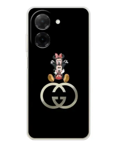 Чехол для Xiaomi Poco C71 с картинкой «Минни Маус на лого»