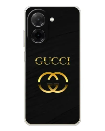 Чехол для Xiaomi Poco C71 с картинкой «Золотой логотип Gucci»
