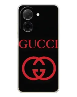 Чехол для Xiaomi Poco C71 с картинкой «Gucci — красный логотип»