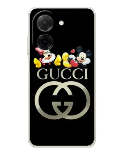 Чехол для Xiaomi Poco C71 с картинкой «Gucci — герои Disney»