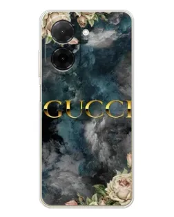 Чехол для Xiaomi Poco C71 с картинкой «Абстрактные цветы Gucci»
