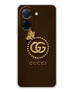 Чехол для Xiaomi Poco C71 с картинкой «Gucci — золотая бабочка»