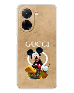 Чехол для Xiaomi Poco C71 с картинкой «Микки Маус Gucci — крафт»