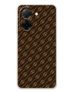 Чехол для Xiaomi Poco C71 с картинкой «Gucci — золотые диагонали»