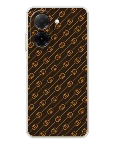 Чехол для Xiaomi Poco C71 с картинкой «Gucci — золотые диагонали»