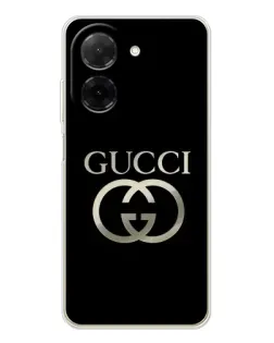 Чохол для Xiaomi Poco C71 з картинкою «Gucci — золото на чорному»