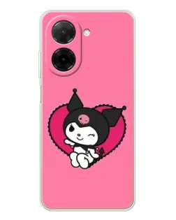 Чехол для Xiaomi Poco C71 с картинкой «Kuromi — любовь в сердце»