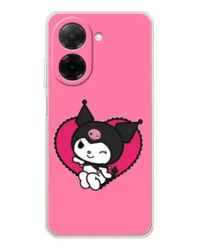 Чехол для Xiaomi Poco C71 с картинкой «Kuromi — любовь в сердце»