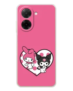 Чехол для Xiaomi Poco C71 с картинкой «Kuromi и My Melody»