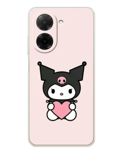 Чехол для Xiaomi Poco C71 с картинкой «Kuromi и сердце»