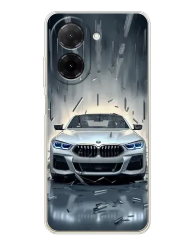 Чехол для Xiaomi Poco C71 с картинкой «BMW в свете фар»