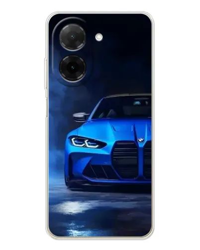 Чехол для Xiaomi Poco C71 с картинкой «Голубая BMW M4»