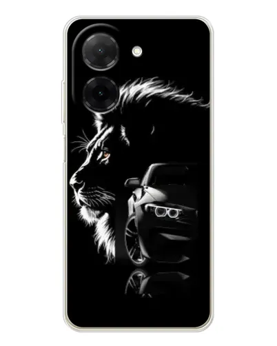 Чехол для Xiaomi Poco C71 с картинкой «BMW и лев»