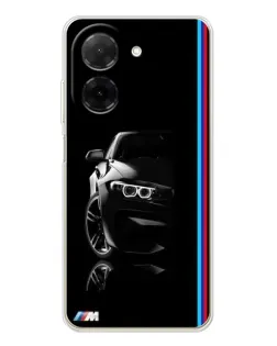 Чехол для Xiaomi Poco C71 с картинкой «Силуэт BMW в темноте»