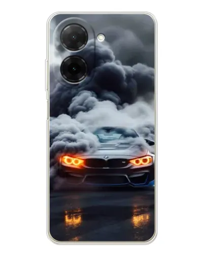 Чехол для Xiaomi Poco C71 с картинкой «BMW в дыму»