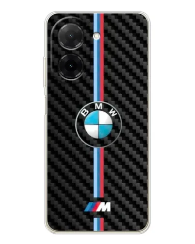 Чехол для Xiaomi Poco C71 с картинкой «Эмблема BMW и карбон»