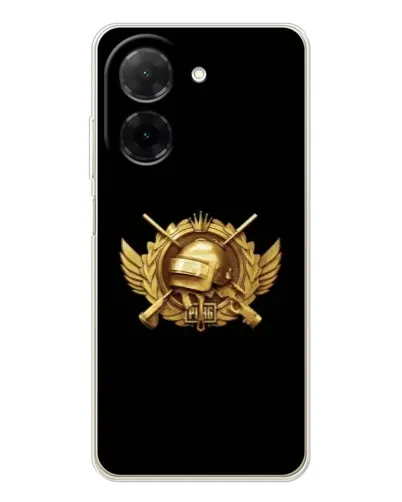 Чехол для Xiaomi Poco C71 с картинкой «PUBG — оранжевый градиент»