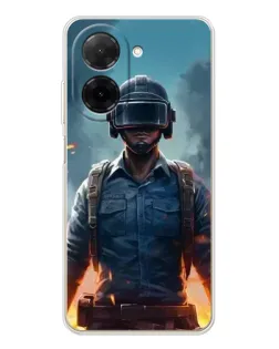 Чехол для Xiaomi Poco C71 с картинкой «PUBG — реалистичный герой»