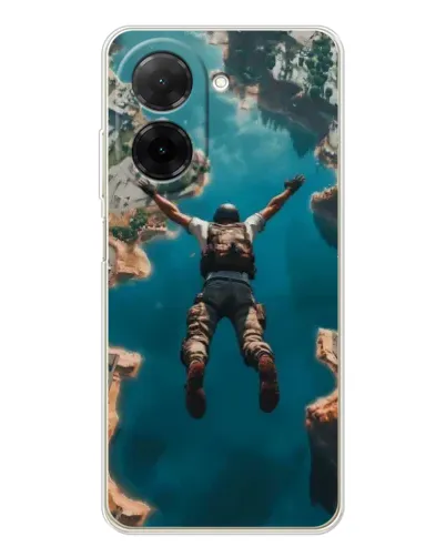 Чехол для Xiaomi Poco C71 с картинкой «PUBG — свободное падение»
