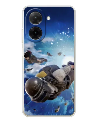 Чехол для Xiaomi Poco C71 с картинкой «Десант PUBG — прыжок»