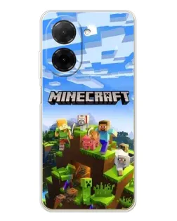 Чехол для Xiaomi Poco C71 с картинкой «Minecraft классический мир»