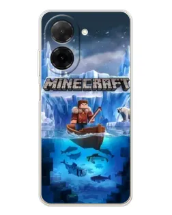 Чехол для Xiaomi Poco C71 с картинкой «Minecraft ледяной мир»