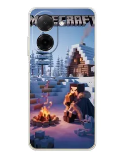 Чехол для Xiaomi Poco C71 с картинкой «Зимний Minecraft»