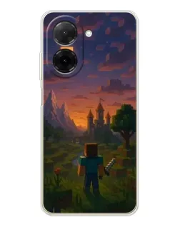Чехол для Xiaomi Poco C71 с картинкой «Стив у башни»
