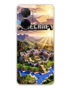 Чехол для Xiaomi Poco C71 с картинкой «Minecraft панорама»