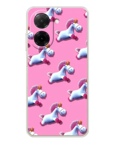 Чехол для Xiaomi Poco C71 с картинкой «Единороги на розовом»