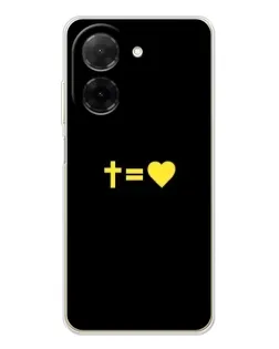 Чехол для Xiaomi Poco C71 с картинкой «Сердце и Крест»