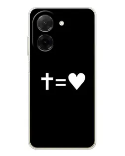 Чехол для Xiaomi Poco C71 с картинкой «Крест и Сердце»