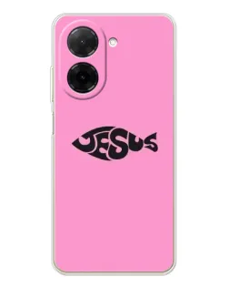 Чехол для Xiaomi Poco C71 с картинкой «Розовый символ  Jesus»