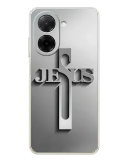 Чохол для Xiaomi Poco C71 з картинкою «Металевий хрест Jesus»