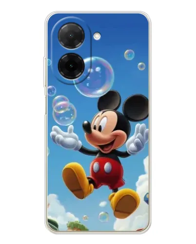 Чехол для Xiaomi Poco C71 с картинкой «Mickey и мыльные пузыри»