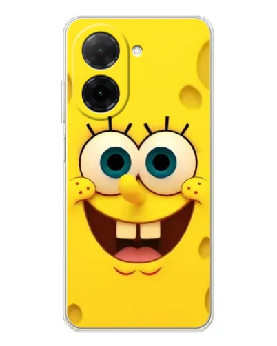 Чехол для Xiaomi Poco C71 с картинкой «Губка Боб улыбка»
