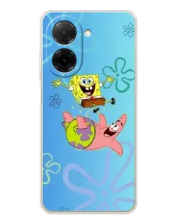 Чехол для Xiaomi Poco C71 с картинкой «Спанч Боб и Патрик»
