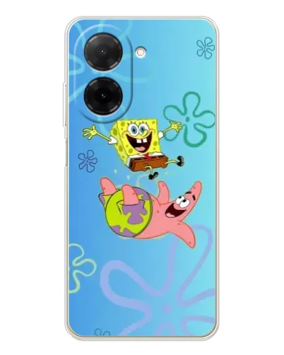Чехол для Xiaomi Poco C71 с картинкой «Спанч Боб и Патрик»