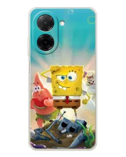 Чехол для Xiaomi Poco C71 с картинкой «Спанч Боб победитель»