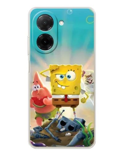 Чехол для Xiaomi Poco C71 с картинкой «Спанч Боб победитель»