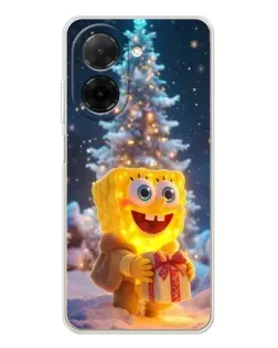 Чехол для Xiaomi Poco C71 с картинкой «Рождественский Спанч Боб»