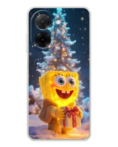 Чехол для Xiaomi Poco C71 с картинкой «Рождественский Спанч Боб»