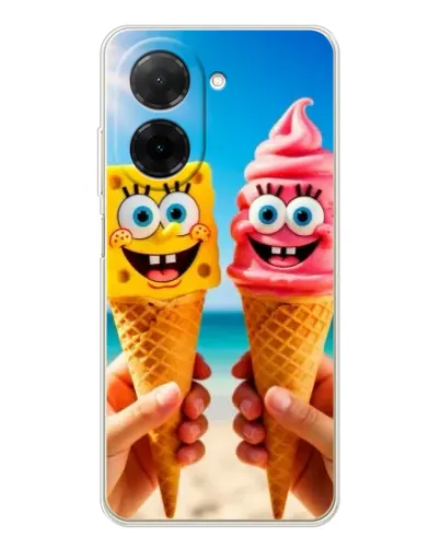 Чехол для Xiaomi Poco C71 с картинкой «Спанч Боб мороженое»