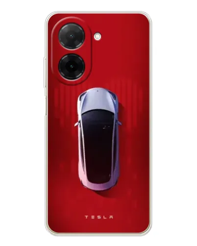 Чехол для Xiaomi Poco C71 с картинкой «Tesla Top View»