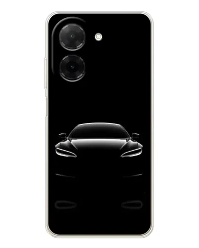Чехол для Xiaomi Poco C71 с картинкой «Силуэт Tesla Night»